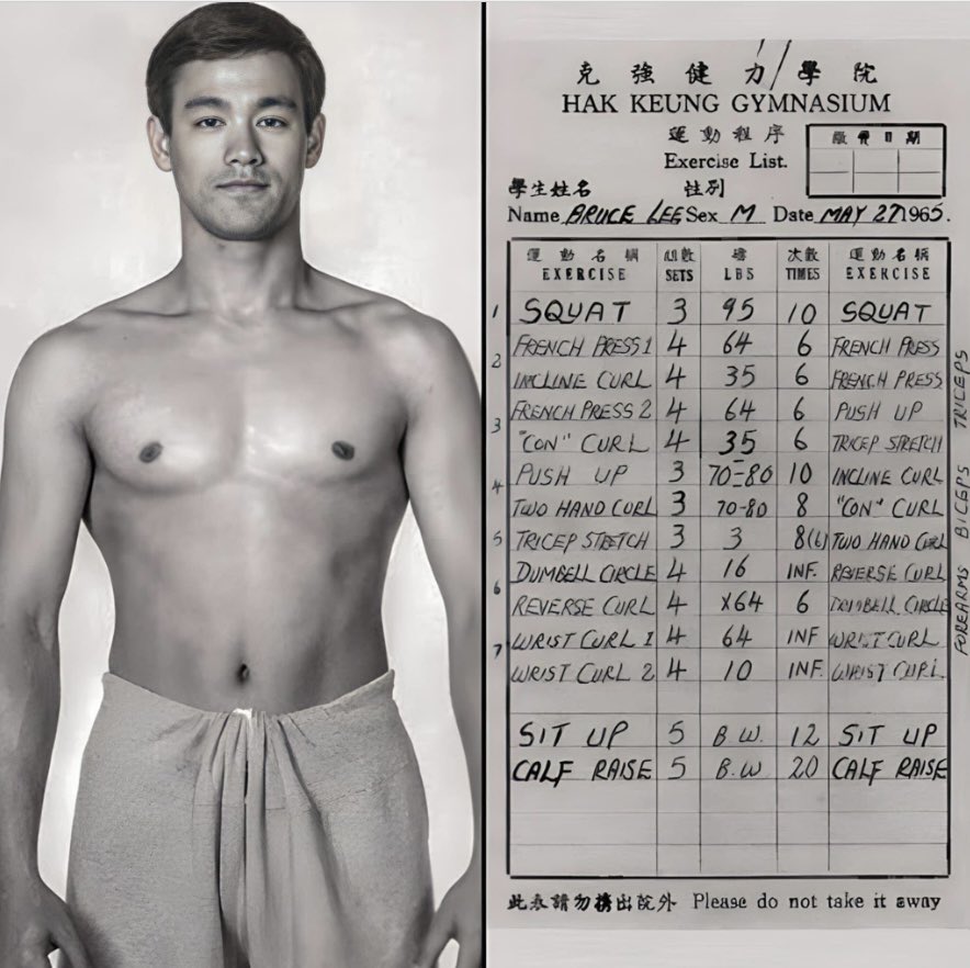 Bruce Lee's training routine in the mid 1960's